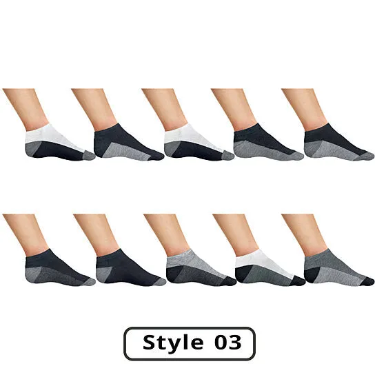 10-Pairs: Men's Active Low-Cut Ankle Socks