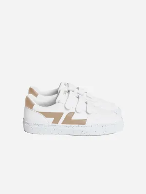 Alpha Unisex Vegan Leather Velcro Sneakers | Beige