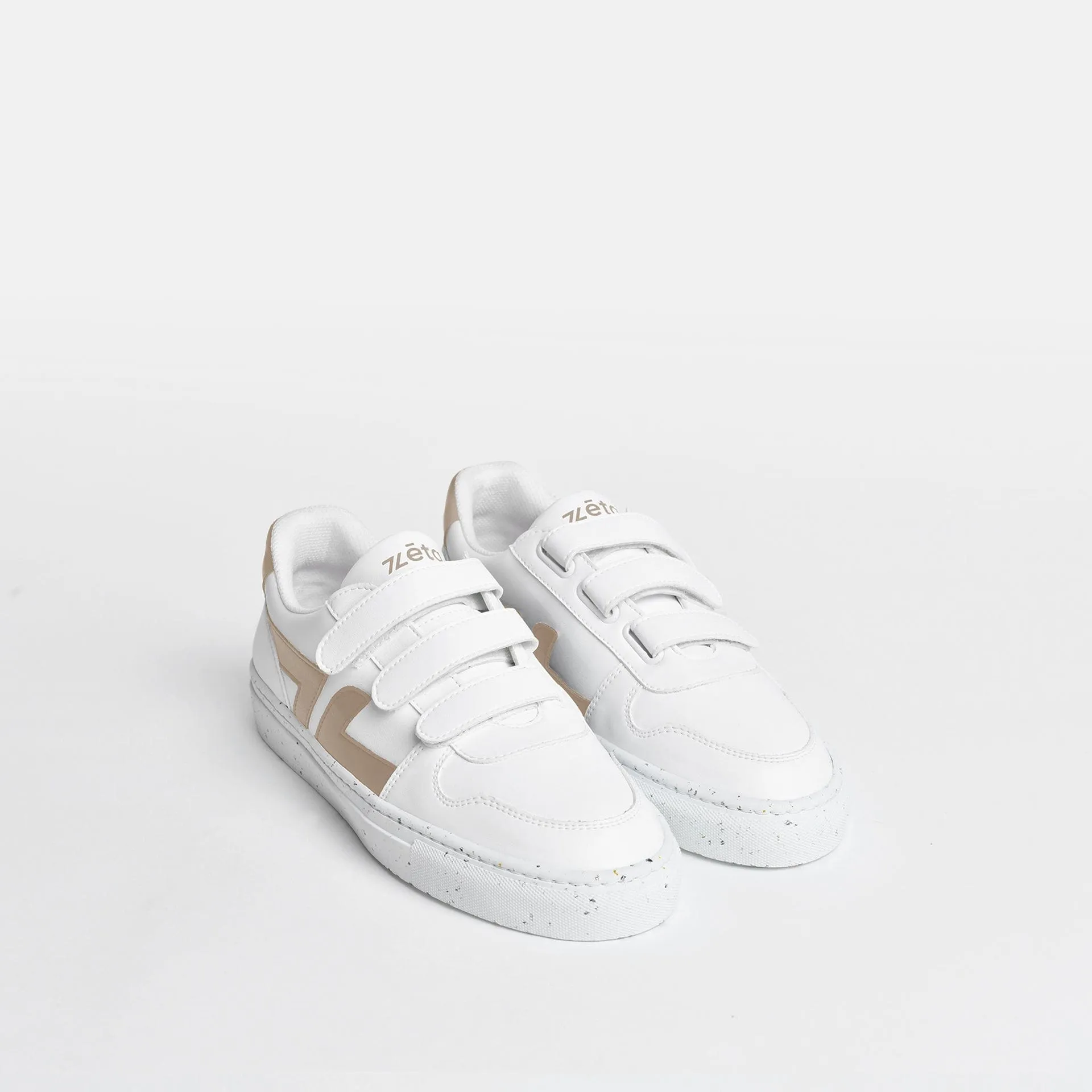 Alpha Unisex Vegan Leather Velcro Sneakers | Beige