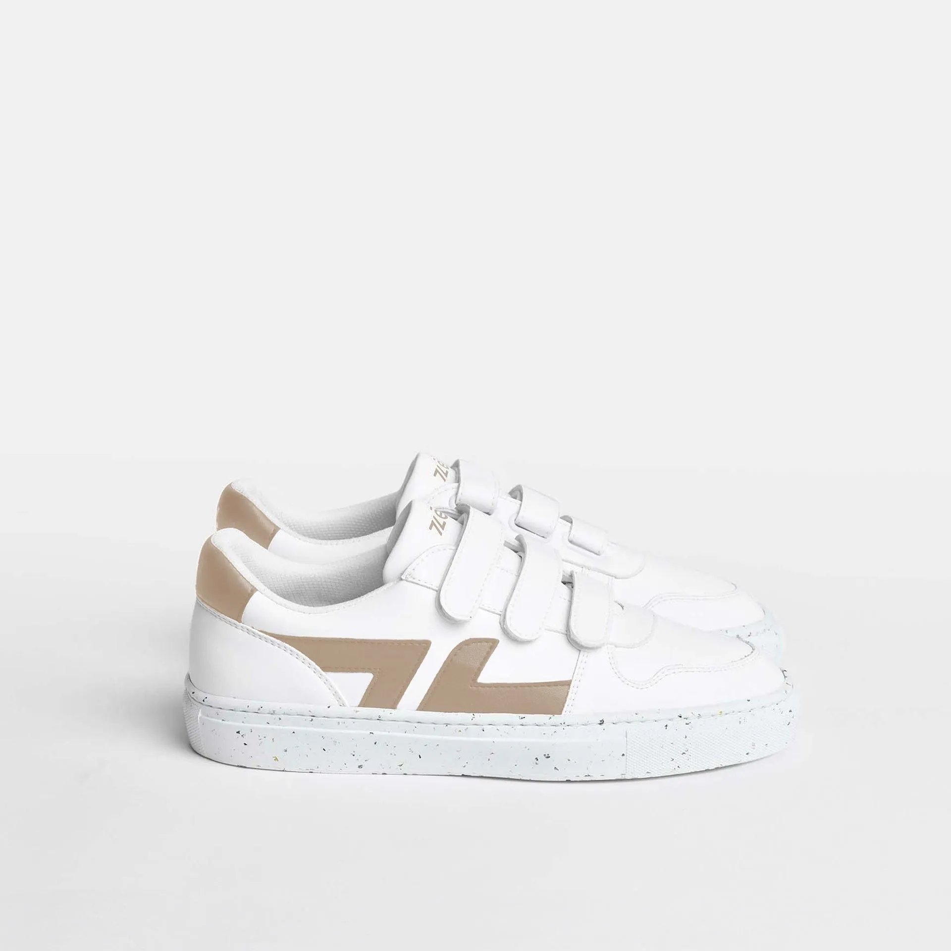 Alpha Unisex Vegan Leather Velcro Sneakers | Beige