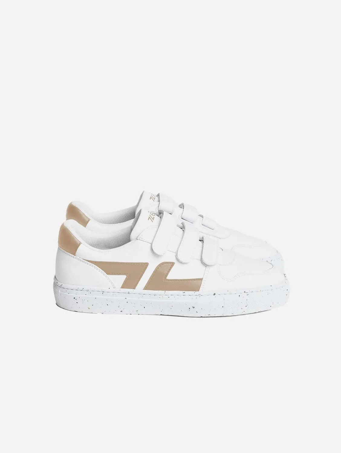 Alpha Unisex Vegan Leather Velcro Sneakers | Beige