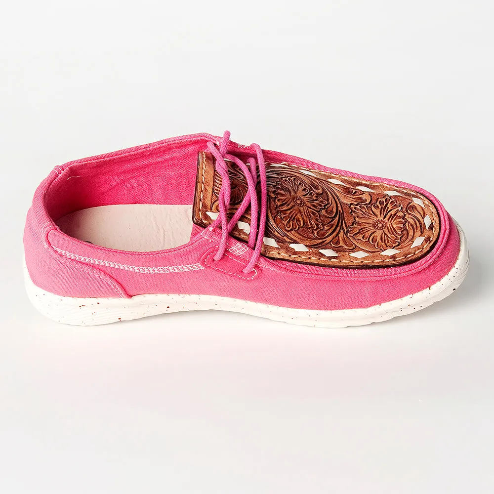 American Darling ADFT133FU4 Hand tooled carved genuine leather trim lightweight shoe footwear slip on