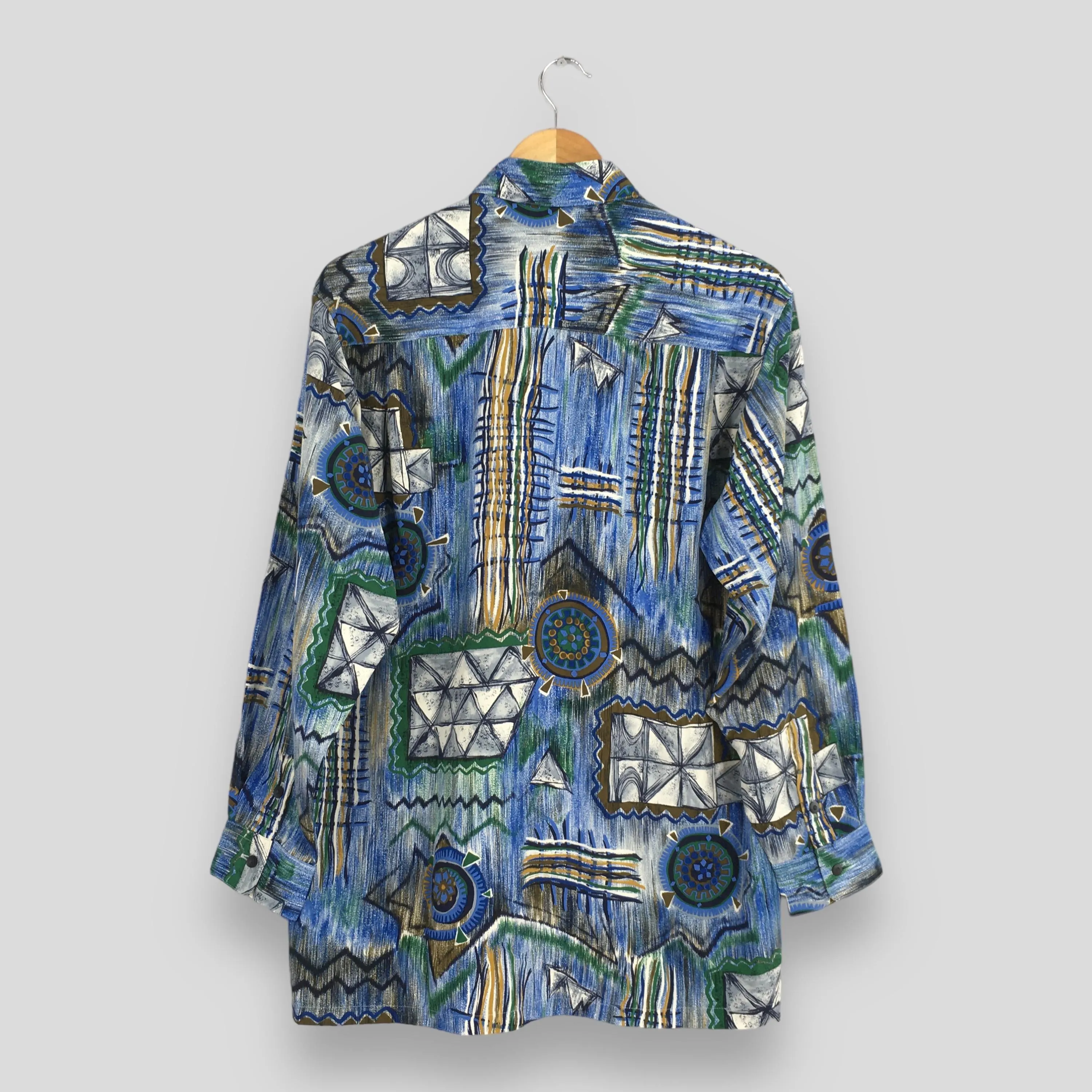 Arnold Palmer Abstract Blue Shirt Medium