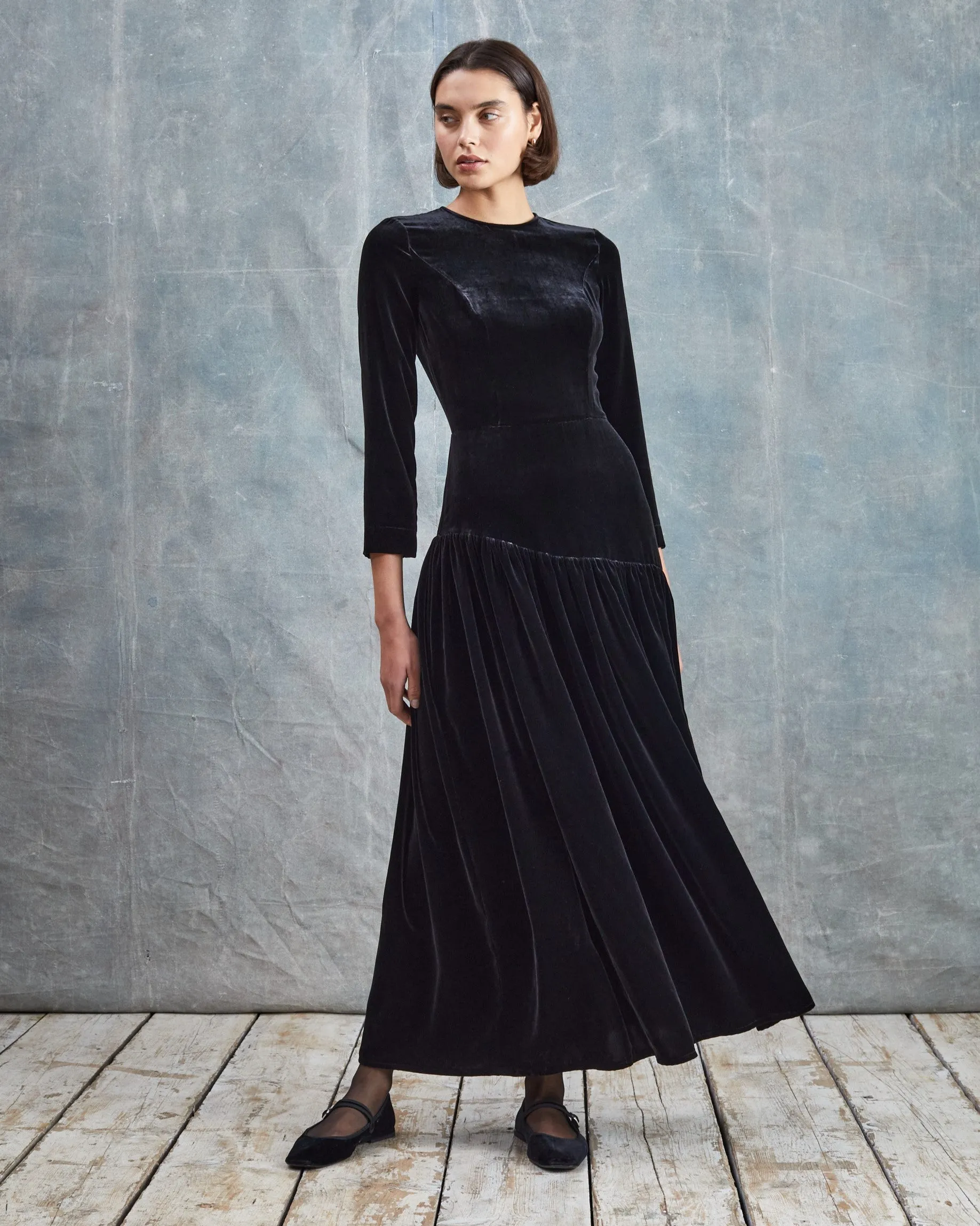 Ava Silk Velvet Dress