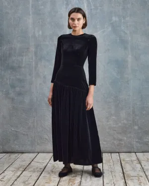 Ava Silk Velvet Dress