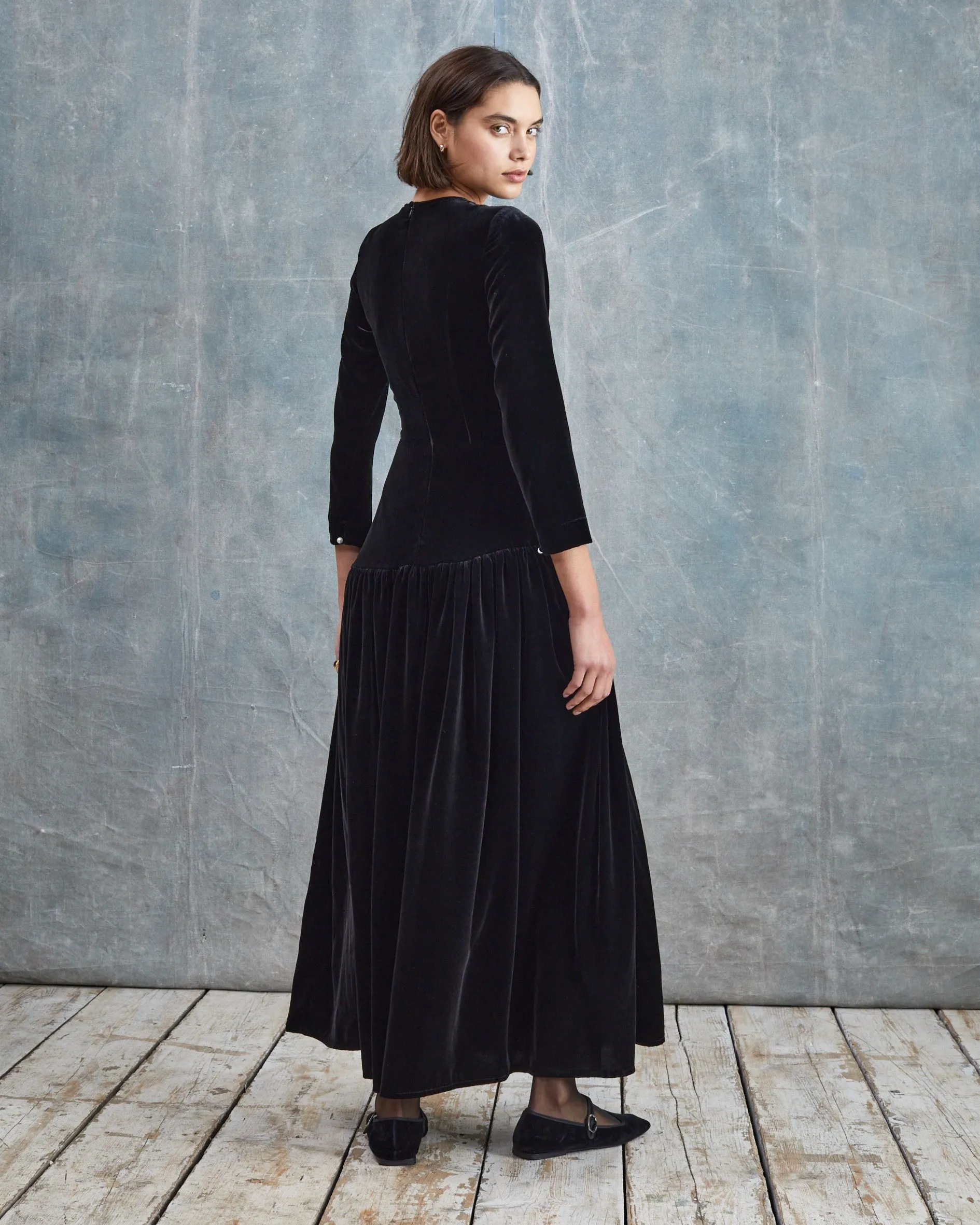 Ava Silk Velvet Dress