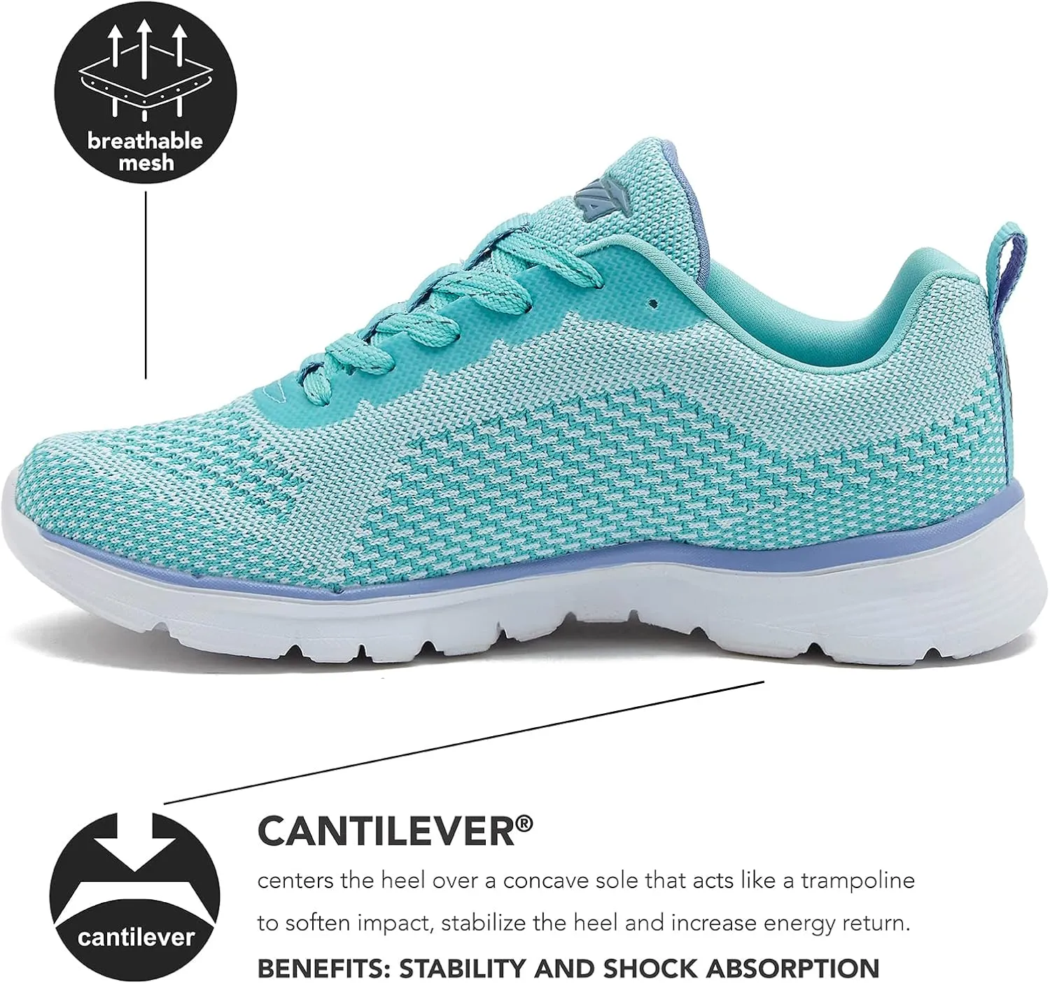 Avia Dive Lightweight Running Sneakers for Women with Memory Foam - Black, Red, & Blue