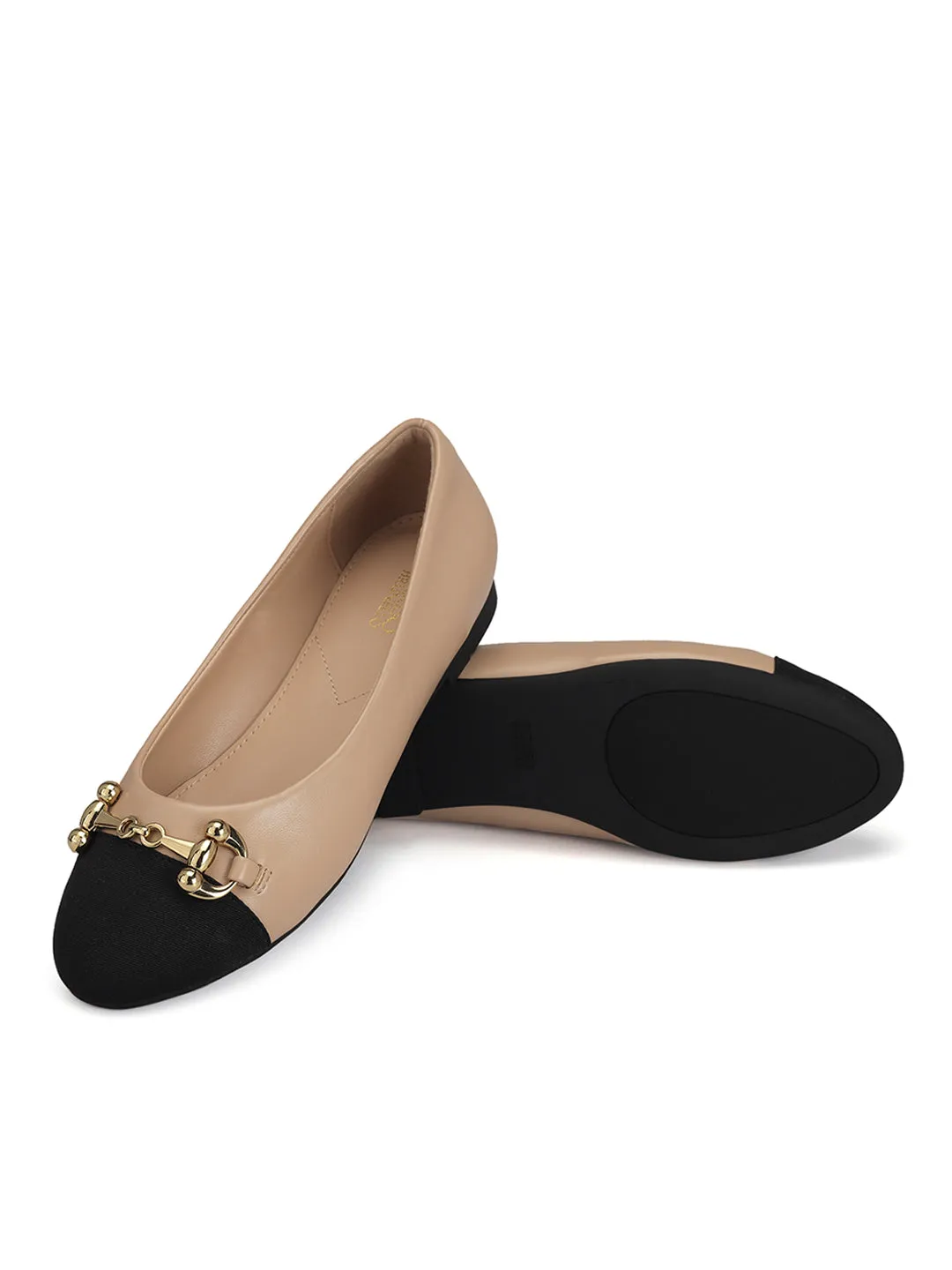 Beige Ballerina With Embellishment