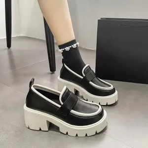 binfenxie  -  Women Summer Black Platform Mary Jane Shoes Women Heels Retro Lolita Shoes Ladies Designer Uniform Shoes Leather Oxfords