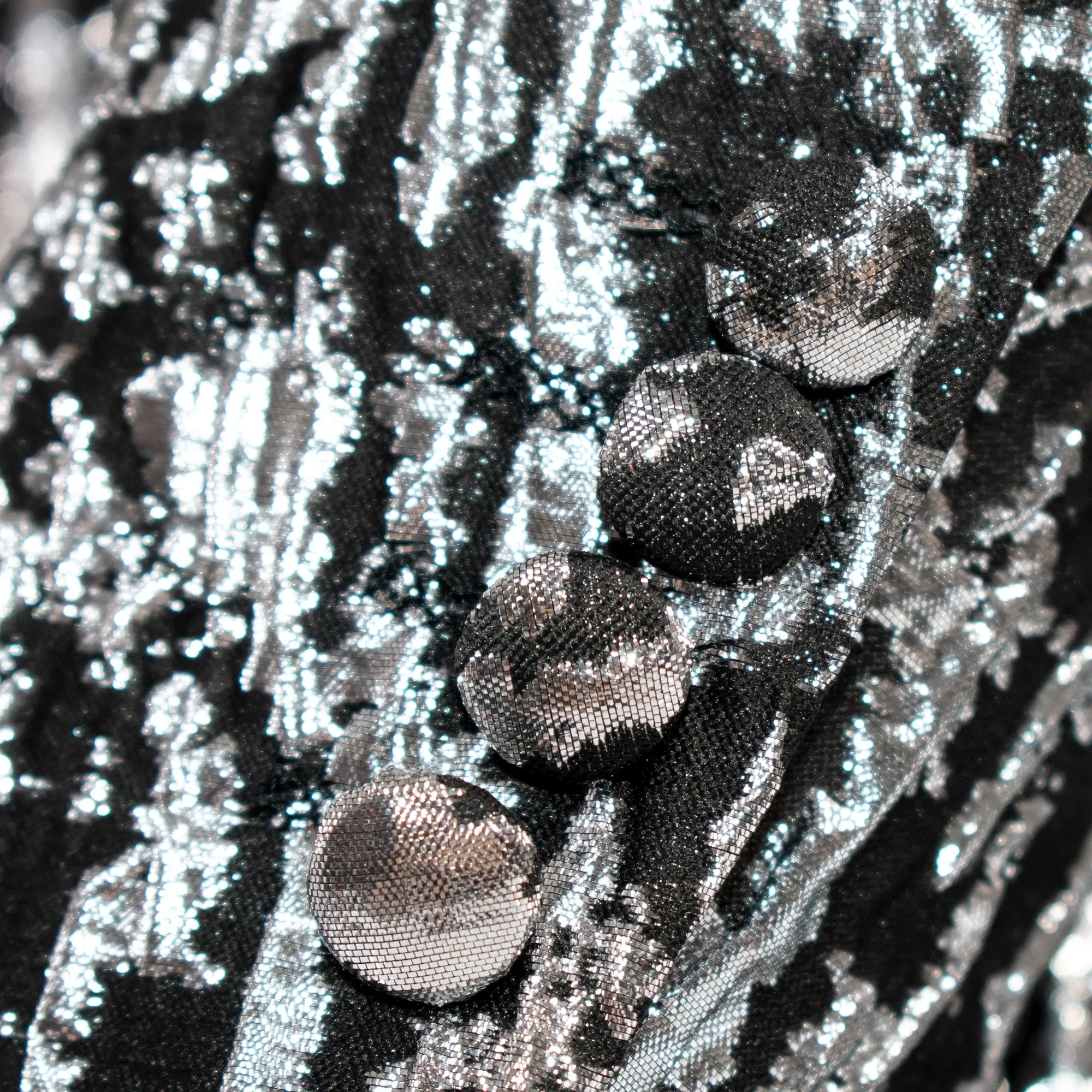 Black and Silver Distressed Metallic 2-Piece Slim-Fit Tuxedo