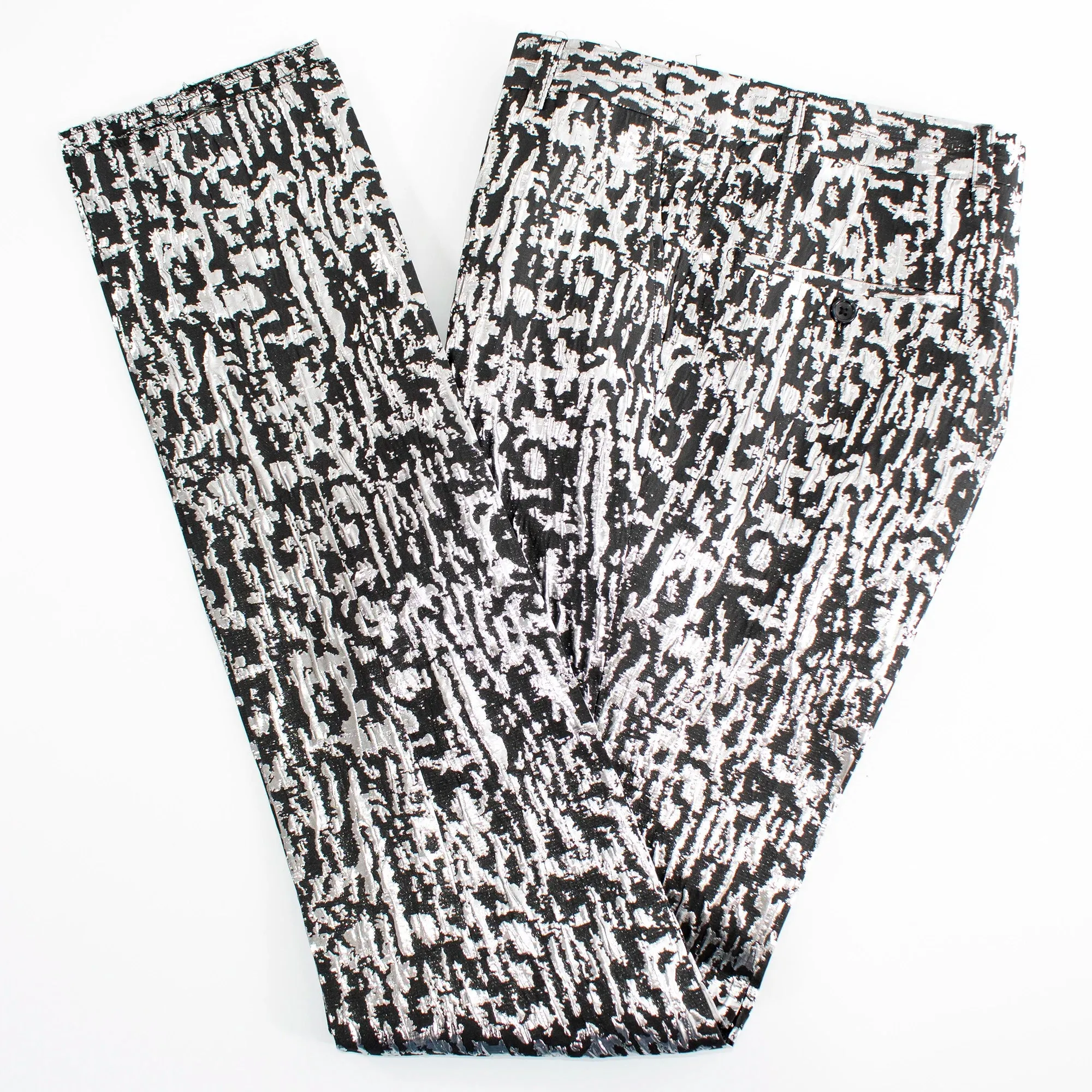 Black and Silver Distressed Metallic 2-Piece Slim-Fit Tuxedo