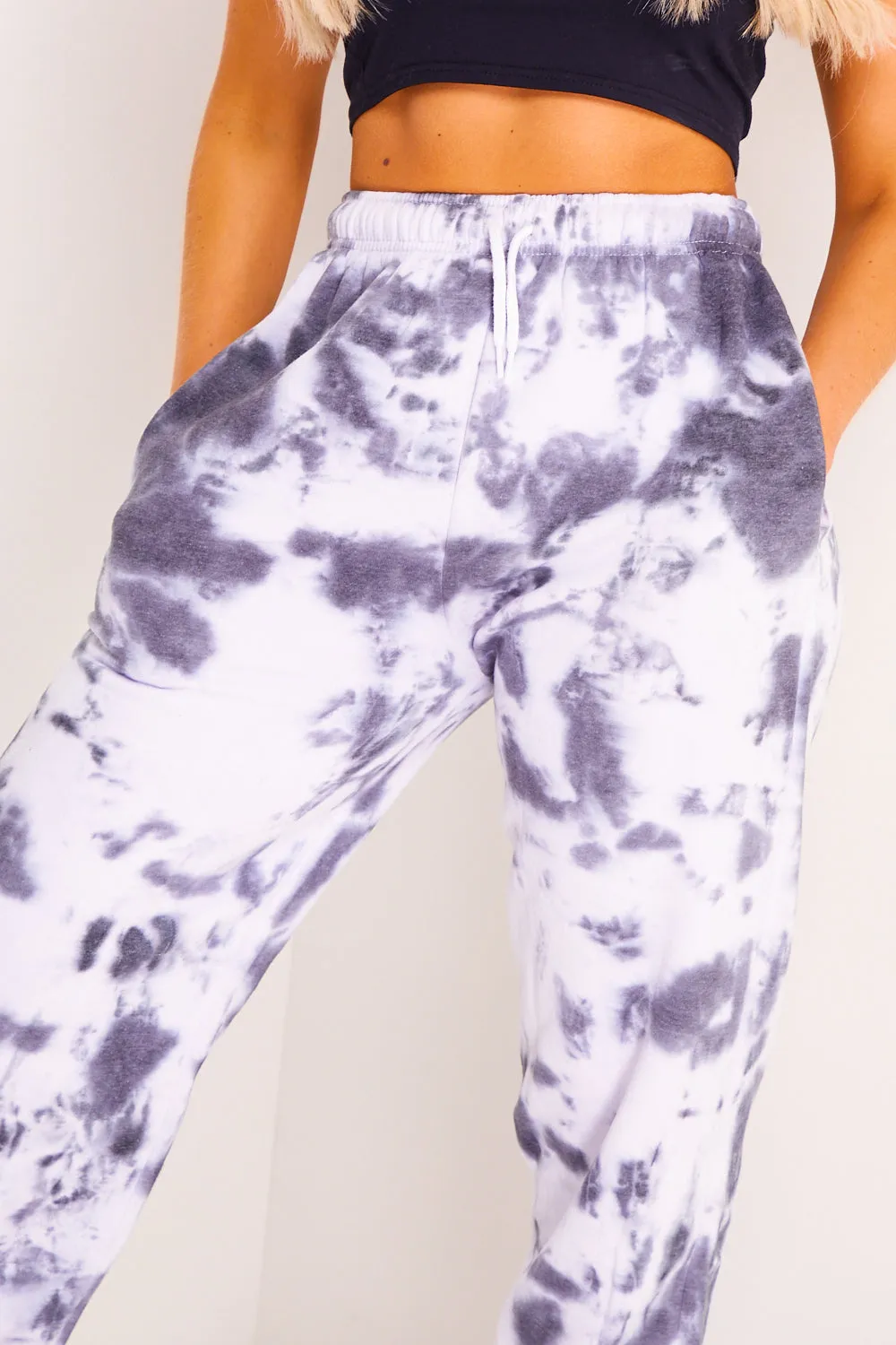 Black and White Tie Dye Oversized Joggers
