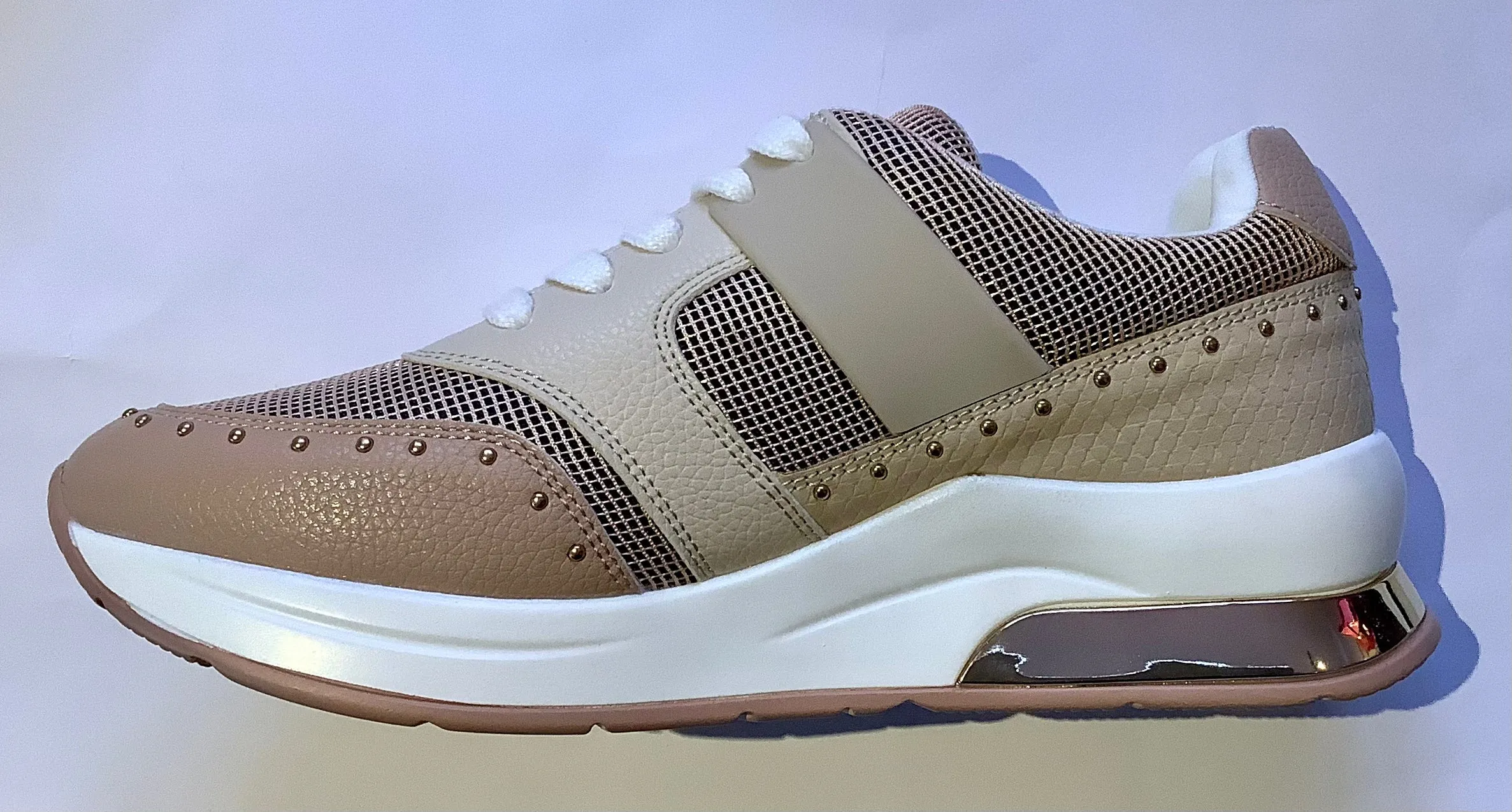 Blush & Sand heeled Trainers- Menbur