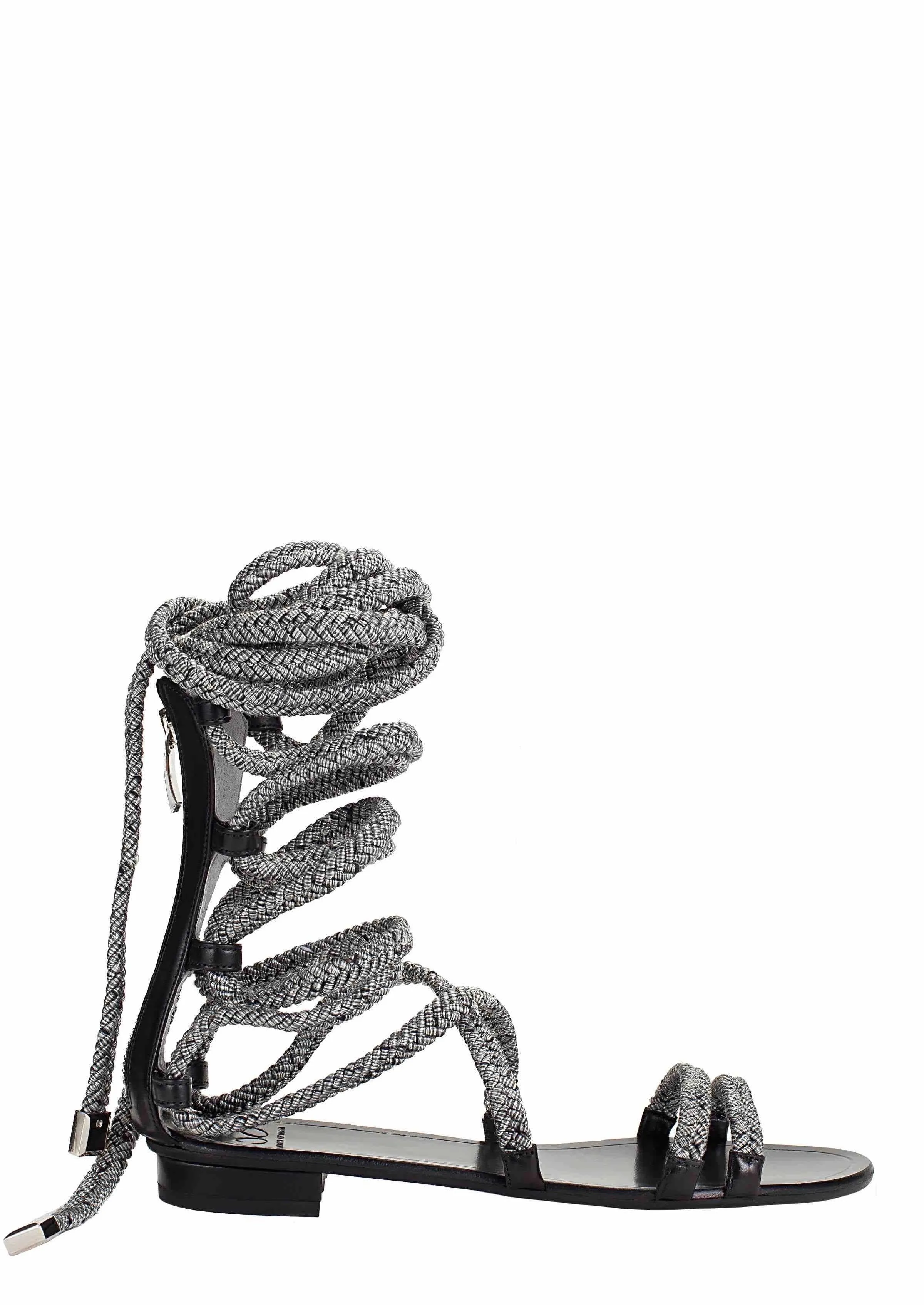 BRENNA BLACK & SILVER SANDALS