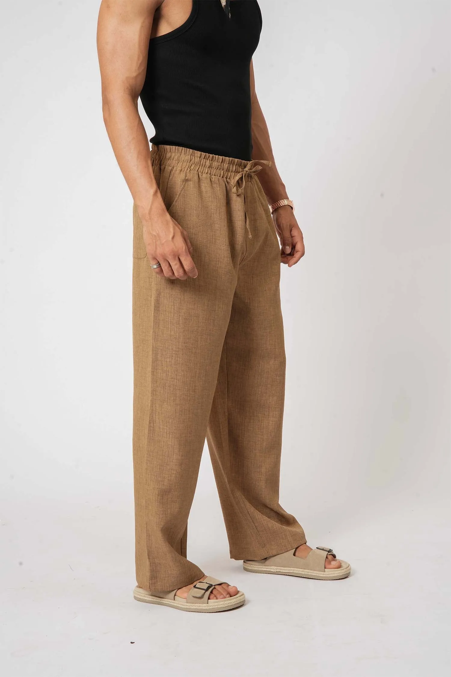 Brown Straight-Fit Pyjama