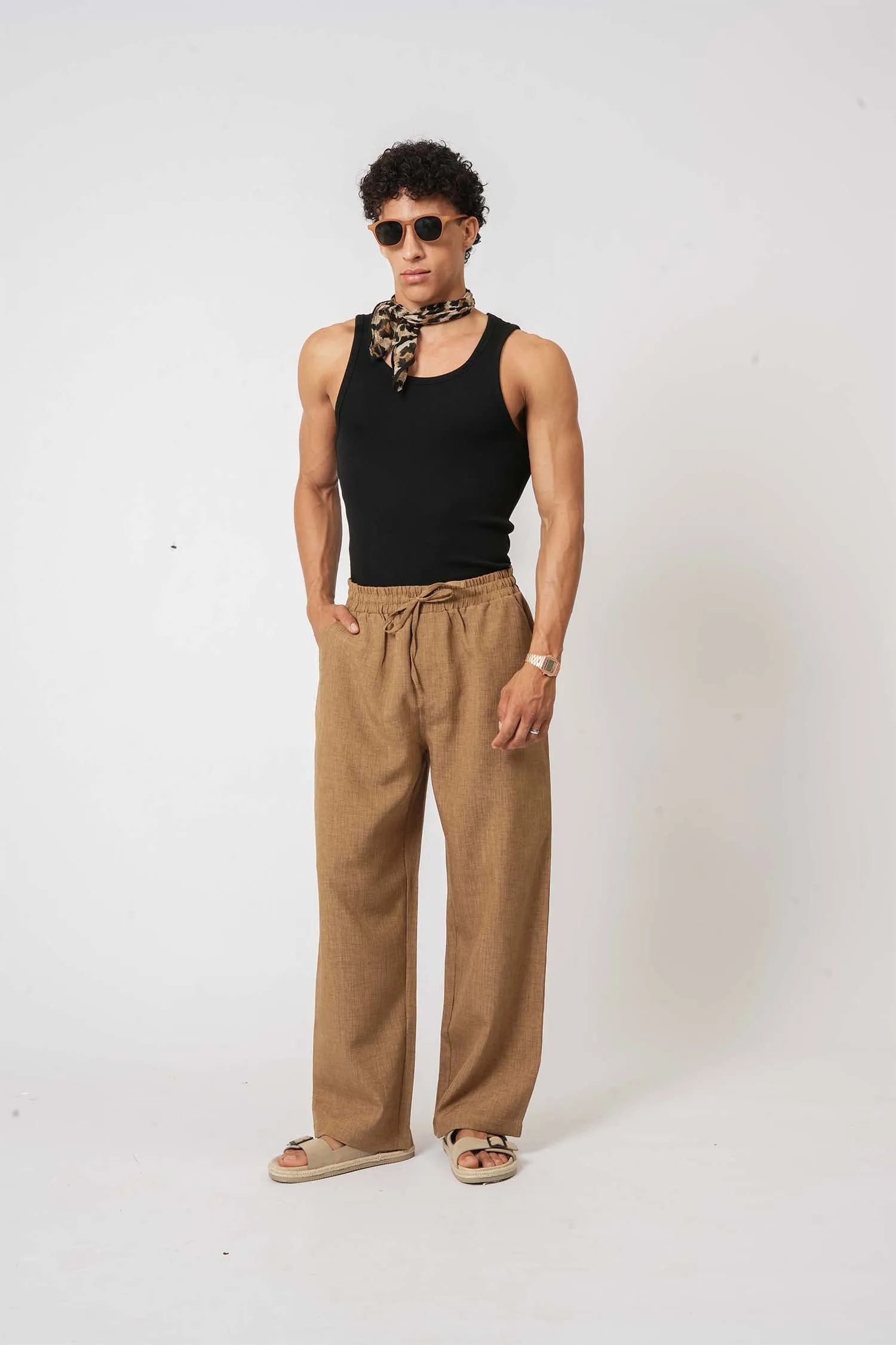Brown Straight-Fit Pyjama
