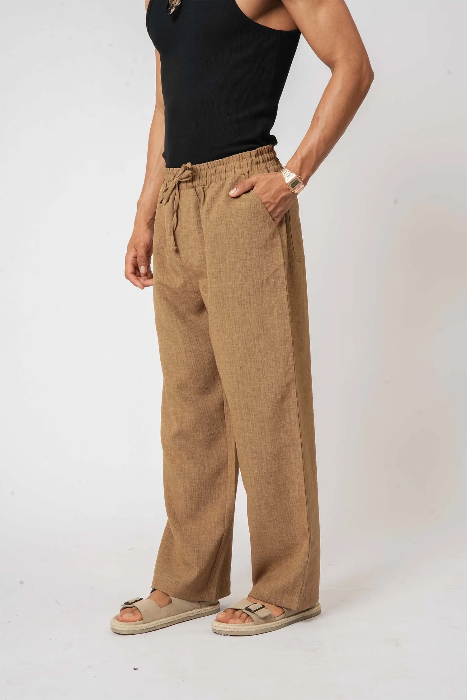 Brown Straight-Fit Pyjama
