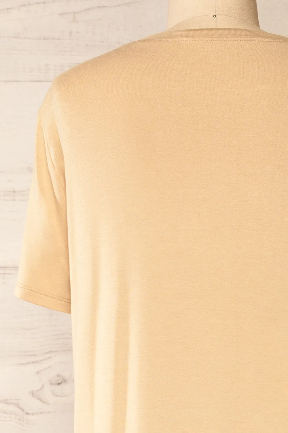 Bucarest Beige | Relaxed Fit Midi Dress w/ Short Sleeves