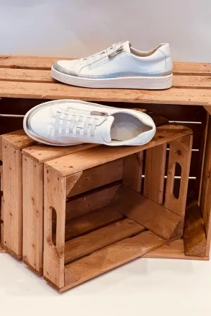 Caprice No Tie Lace Leather Trainer