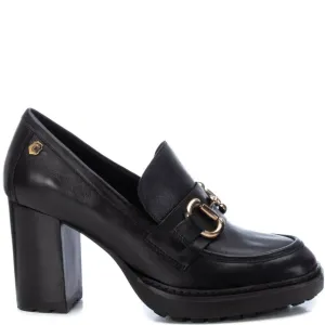 Carmela Black High Heeled Platform Loafers
