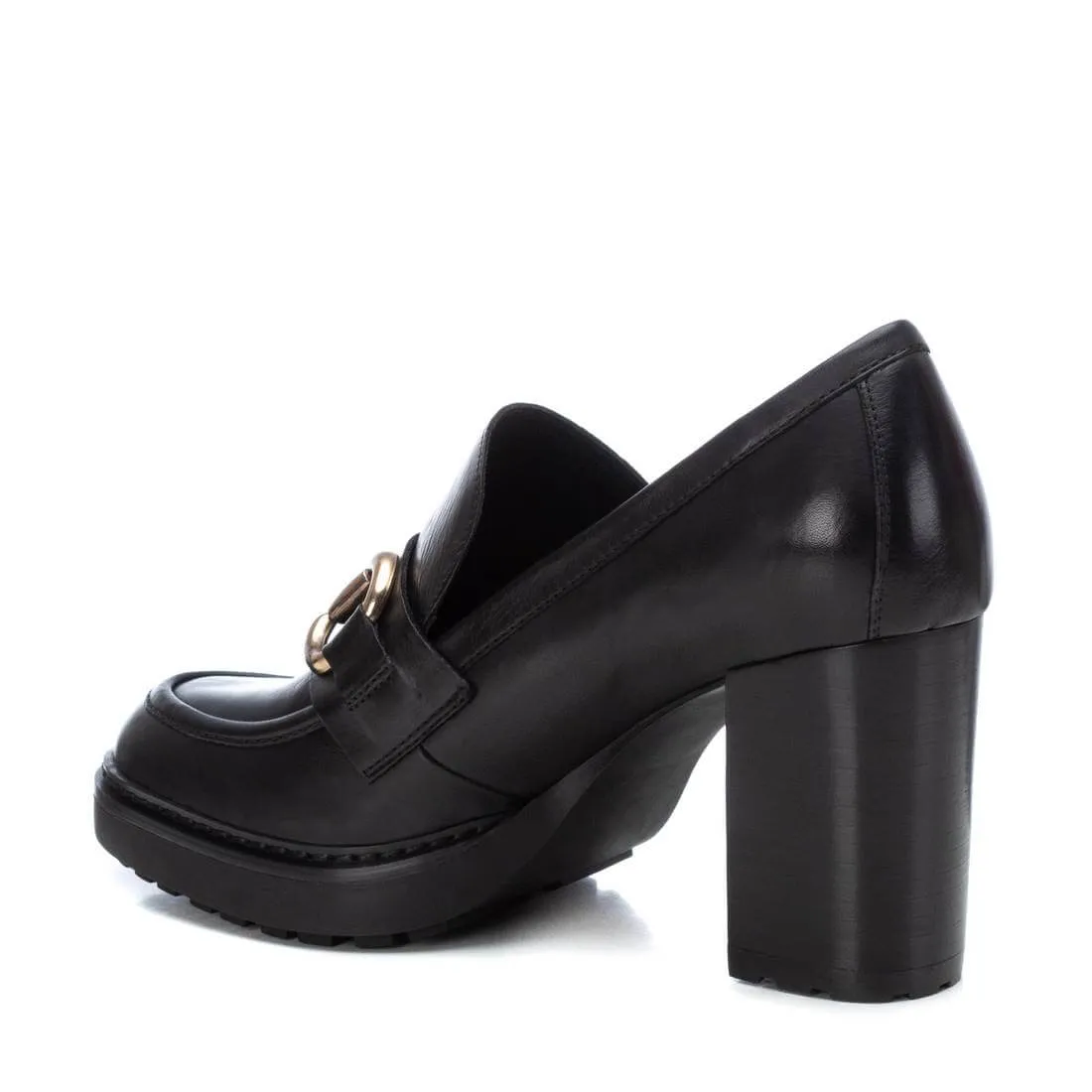 Carmela Black High Heeled Platform Loafers