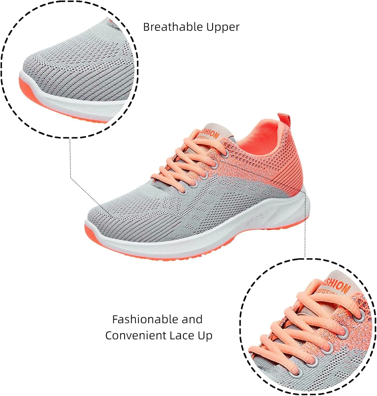 Comfortwear Ortho Shoes for Women Lightweight Slip On Running Walking Shoes Athletic Fashion Training Sneakers
