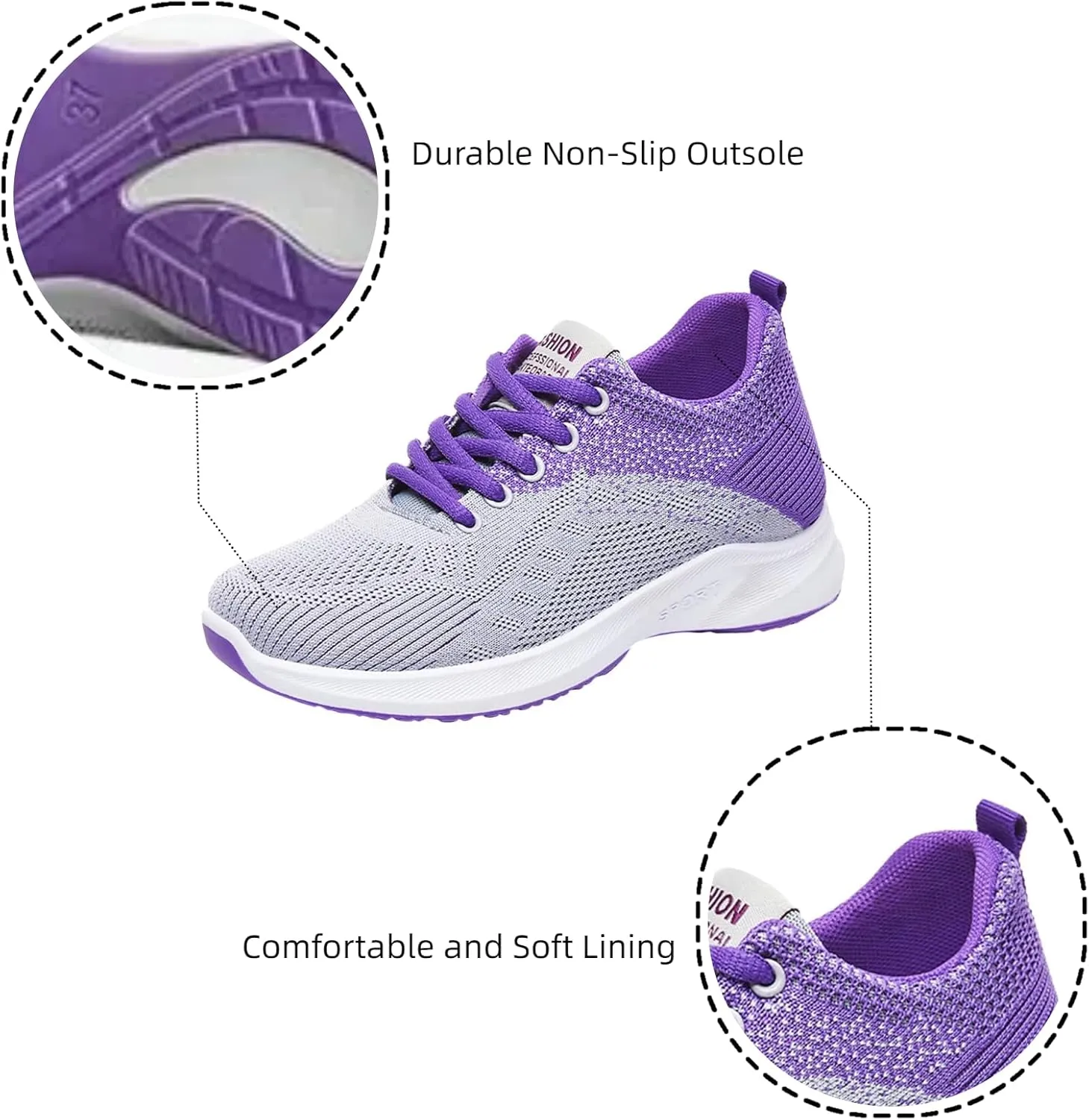Comfortwear Ortho Shoes for Women Lightweight Slip On Running Walking Shoes Sports Fashion Training Sneakers