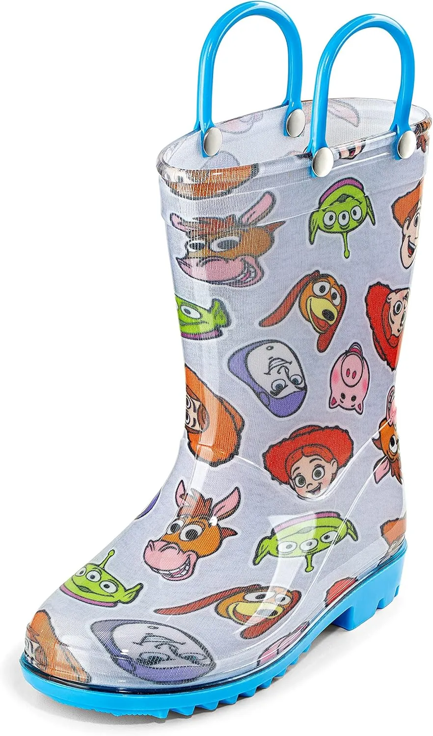 Disney Toy Story Kids' Waterproof PVC Rain Boots  Featuring Buzz Lightyear & Woody  Easy-On Handles  Toddler/Little Kid