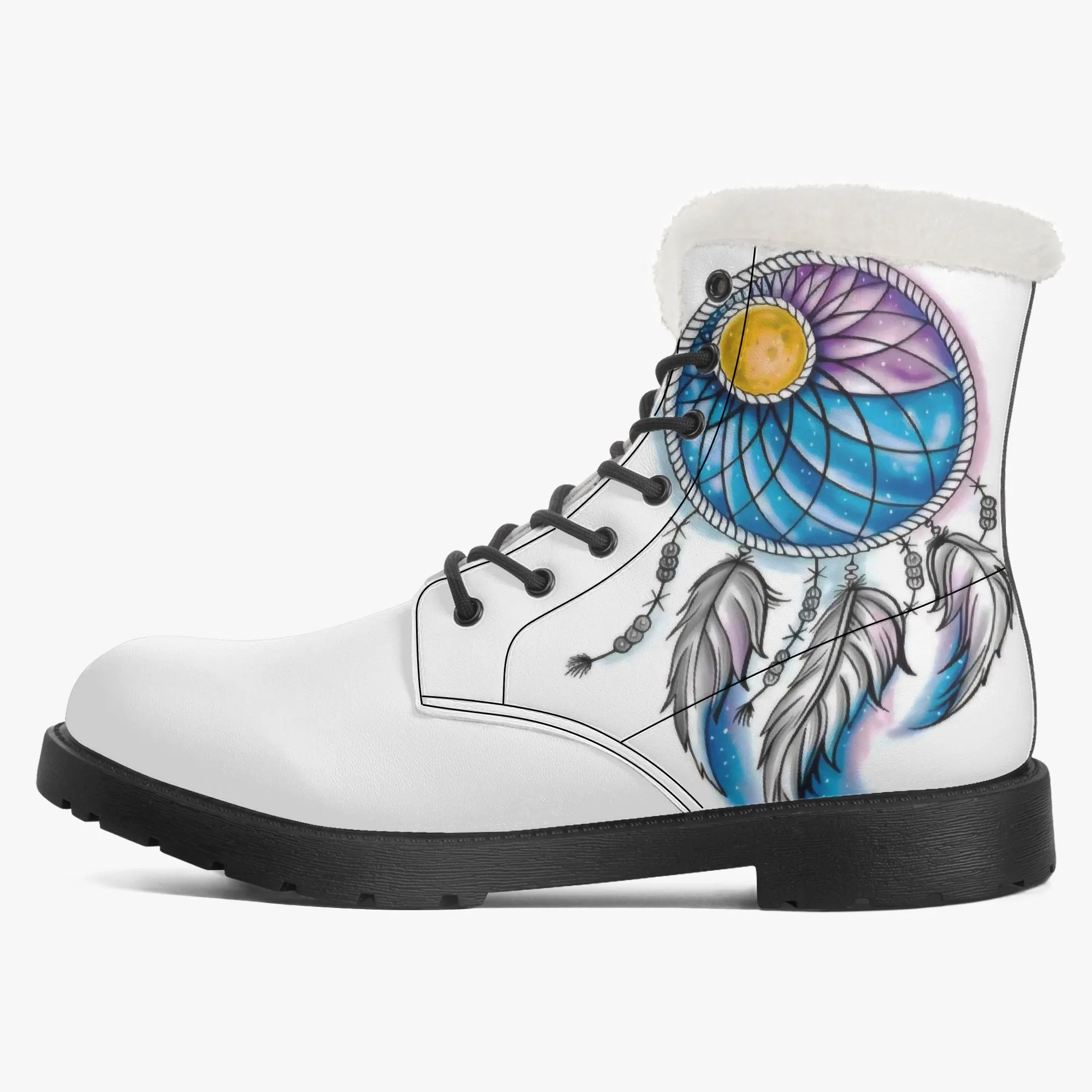 Dream Catcher Faux Fur Leather Boots