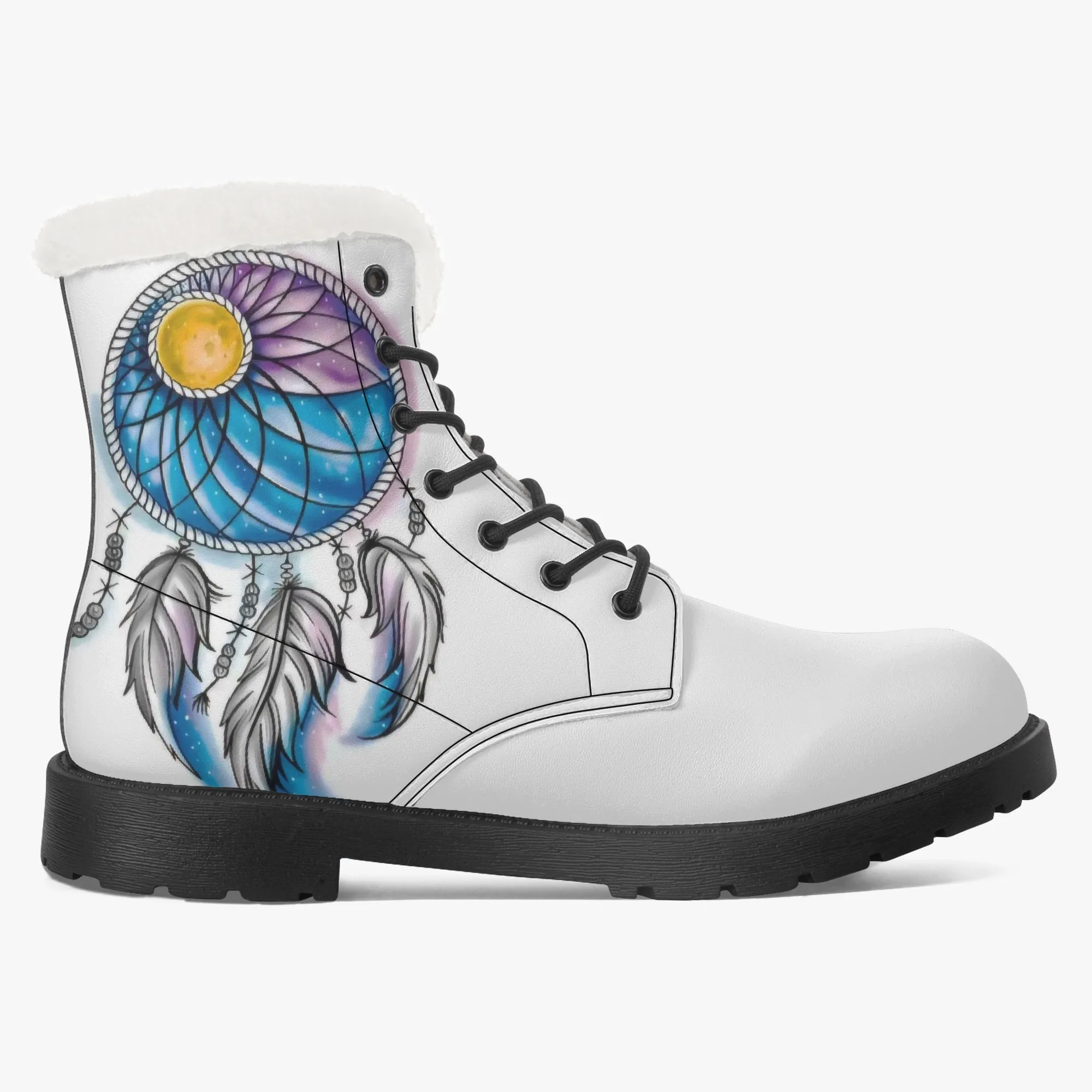 Dream Catcher Faux Fur Leather Boots