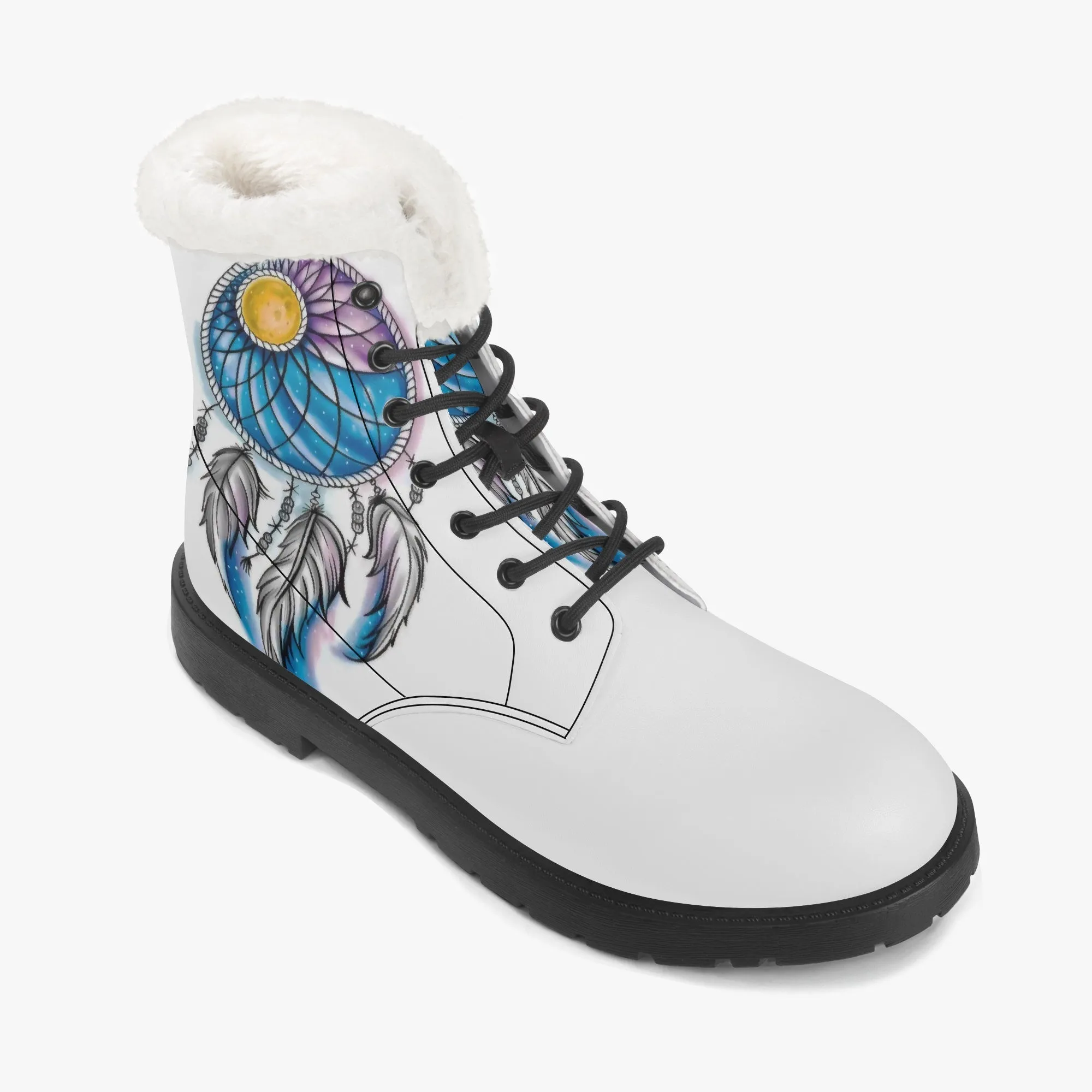 Dream Catcher Faux Fur Leather Boots