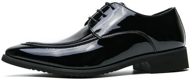 Dress Shoes for Men's Classic Lace Up Casual Brogue Top-Grain Leather Casual Business Heel Non Slip Anti-Slip Low Top Rubber Sole Dress