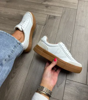 Drilleys ‘Eighty’ Lace Up Trainer With Gum Sole - Flawless White (D20)