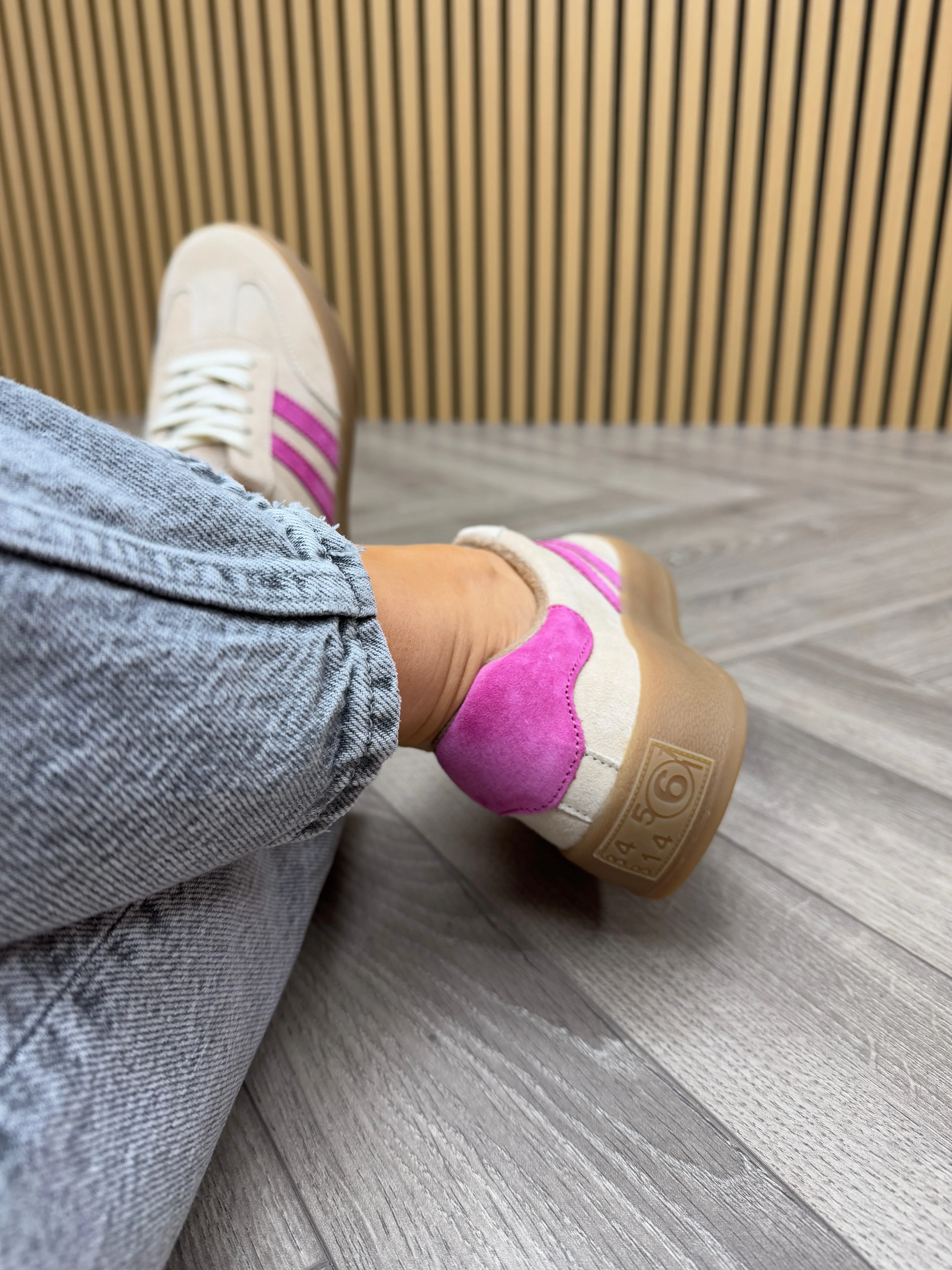 Drilleys (SS25) ‘Fifty’ Trainer With Flatform Gum Sole - Antique Cherry (D1)