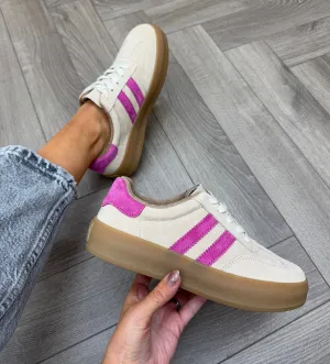 Drilleys (SS25) ‘Fifty’ Trainer With Flatform Gum Sole - Antique Cherry (D1)