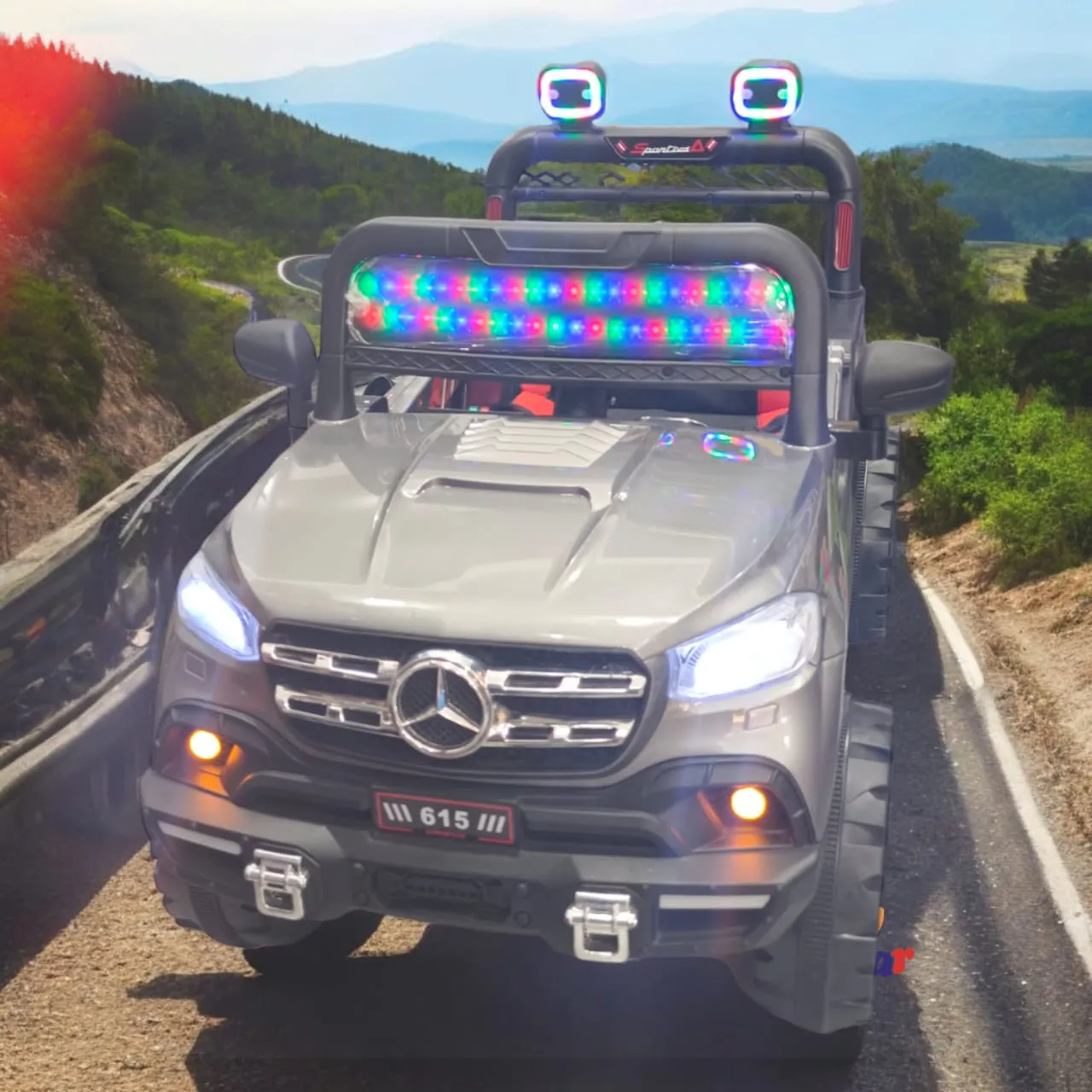 Electric Rechargeable Ride on Jeep for Kids with, Double Motor, Music System and Double Battery Operated Kids Jeep to Drive - Grey