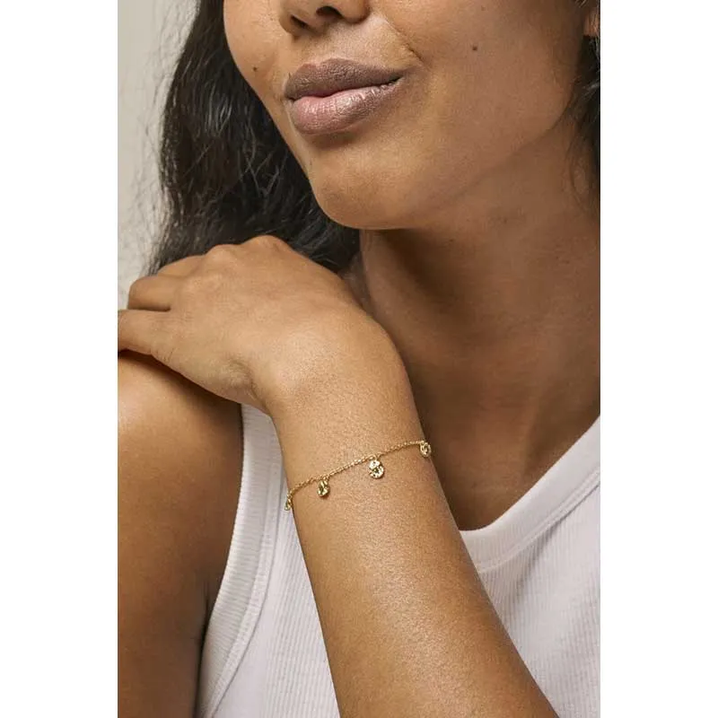 Enamel B133GM Bracelet Refined Charms Guld