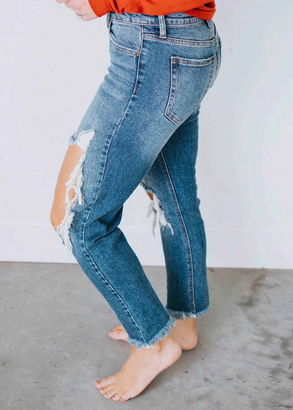 Estella Destroyed Slim Boyfriend Jean