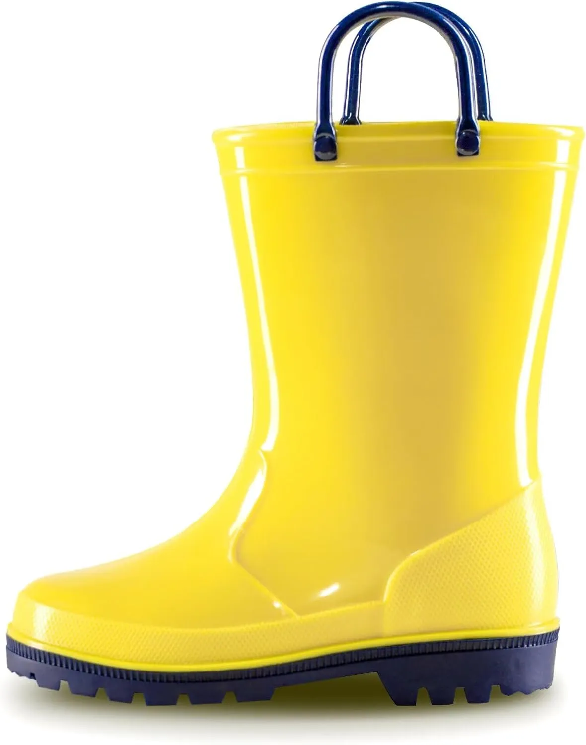 EUXTERPA Boys Girls Waterproof Rain Boots Kids Toddler Solid Color Boots with Easy On Handles