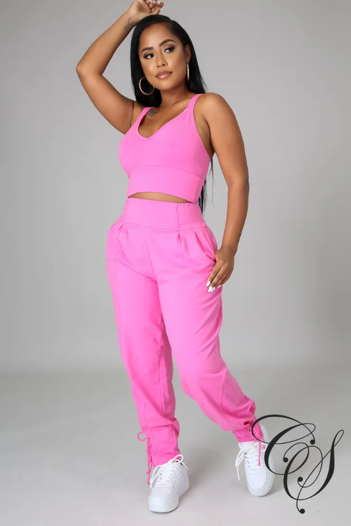 Evona Crop Top with French Terry Baggy Pant
