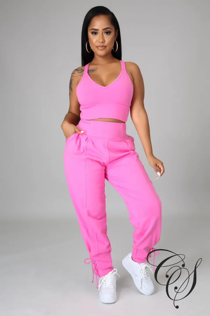 Evona Crop Top with French Terry Baggy Pant