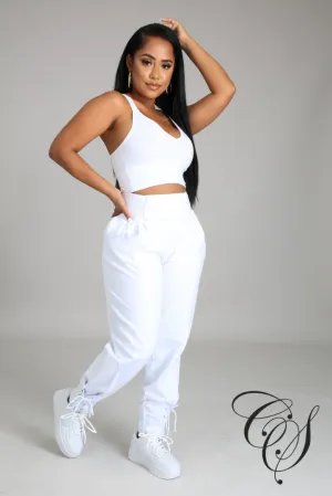Evona Crop Top with French Terry Baggy Pant