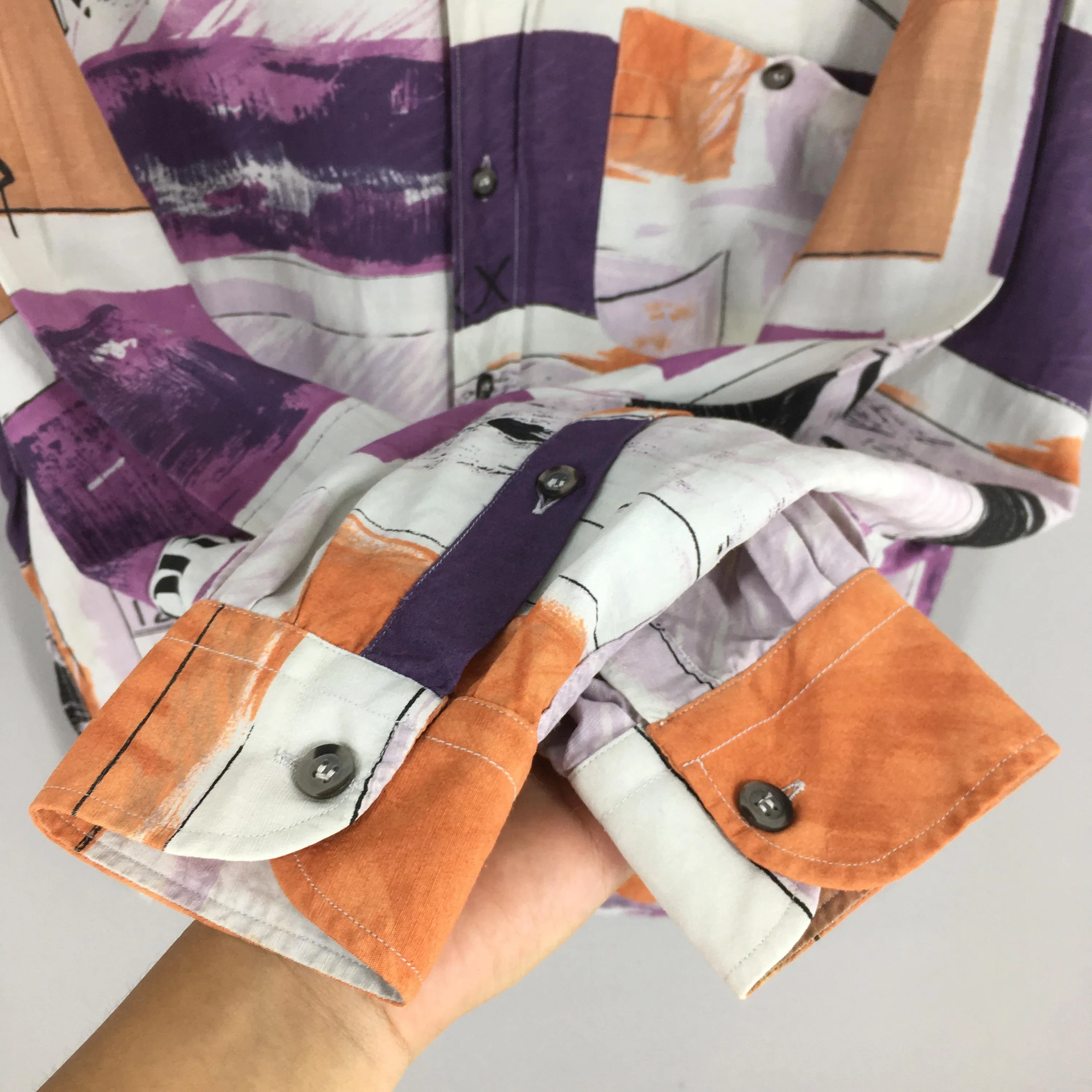 Funky Multicolor Abstract Pattern Shirt Large