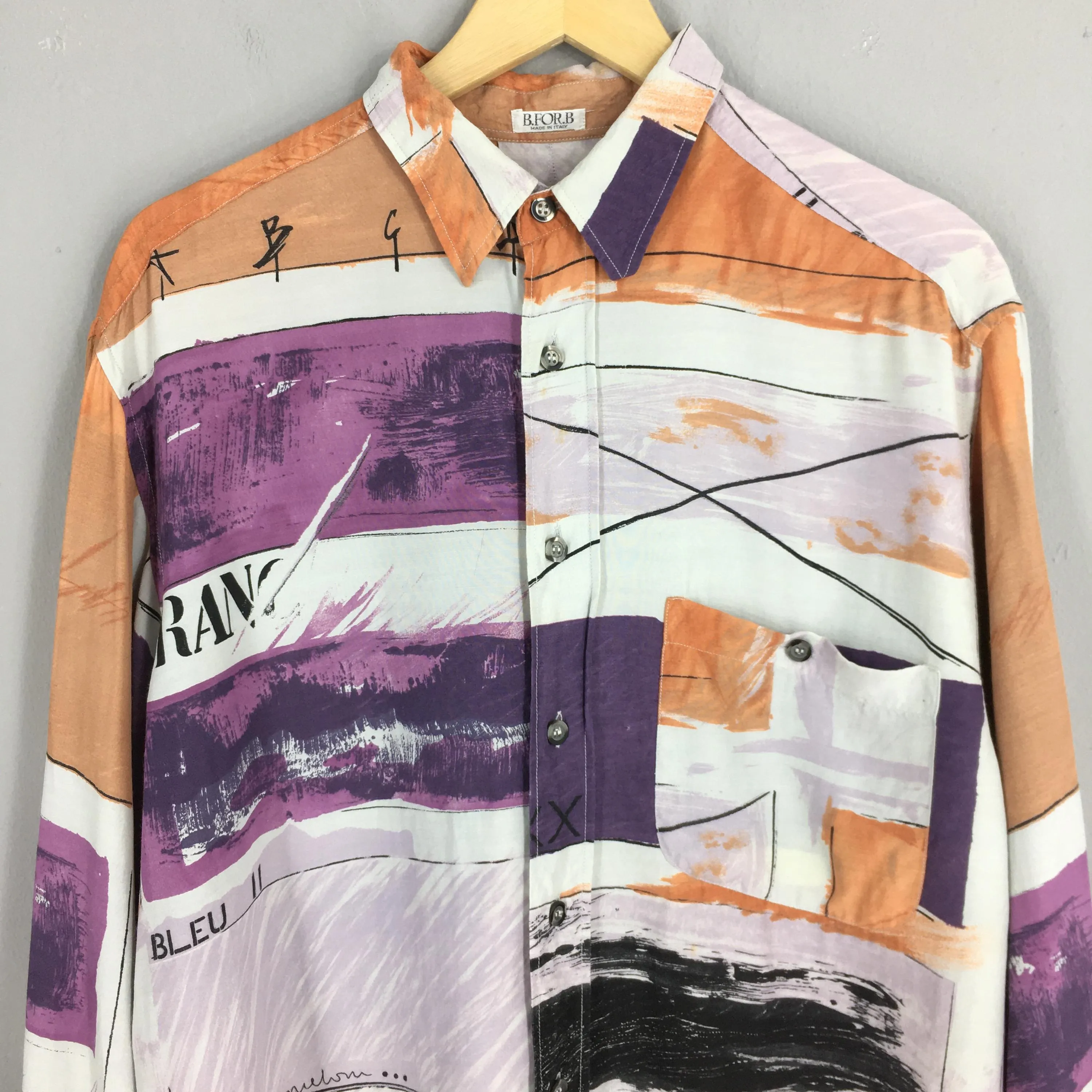 Funky Multicolor Abstract Pattern Shirt Large