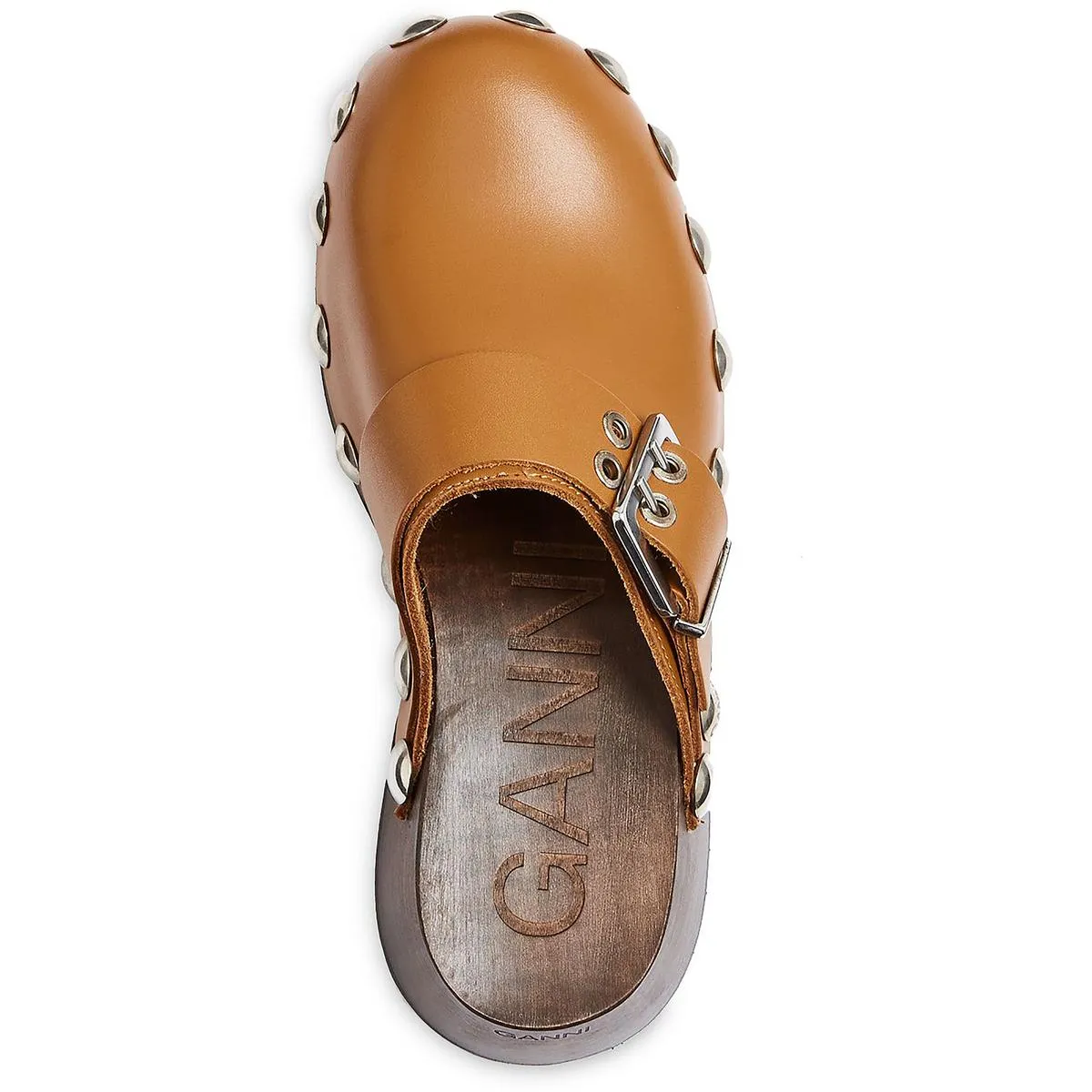 Ganni Womens Retro Leather Studded Mules