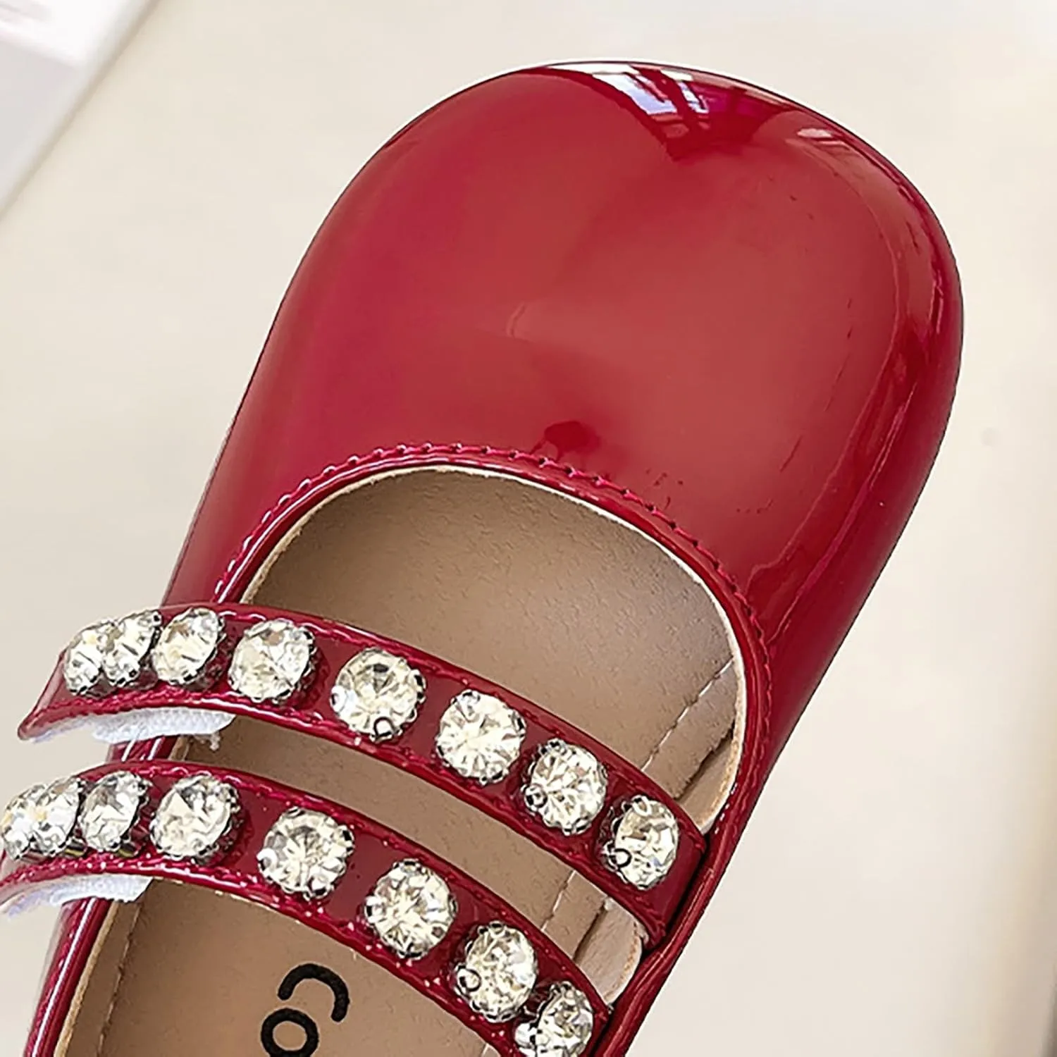 Girl Toddler Kids Ballet Flats Pearl Rhinestone Mary Jane Slip-on Party School Flower Wedding Dress Shoes