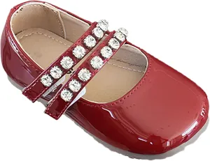 Girl Toddler Kids Ballet Flats Pearl Rhinestone Mary Jane Slip-on Party School Flower Wedding Dress Shoes