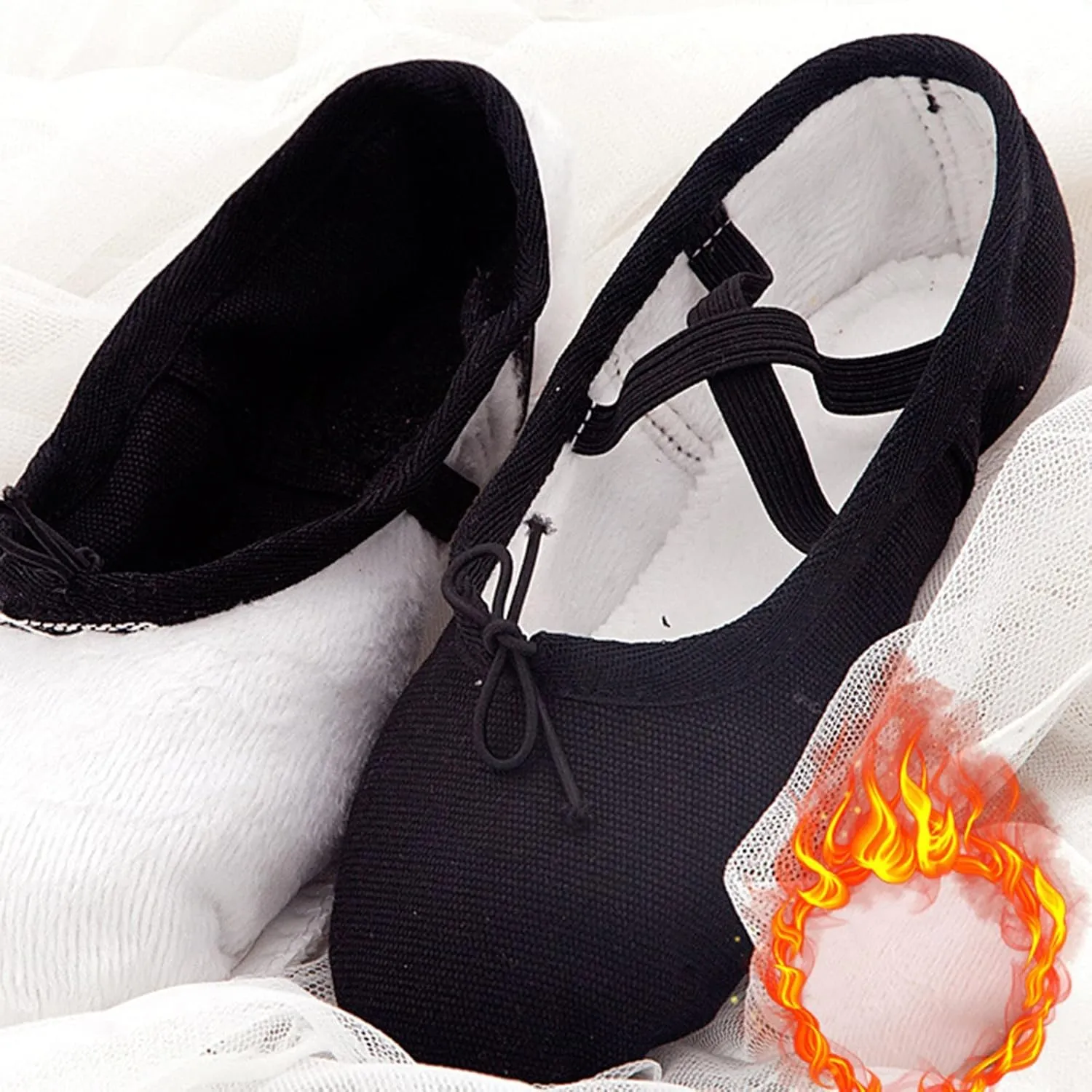 Girl's Ballet Shoes Toddler Slip-On Leather Sole Canvas Dance Slippers Yoga Training Gym Shoes Girls Ballet Slippers