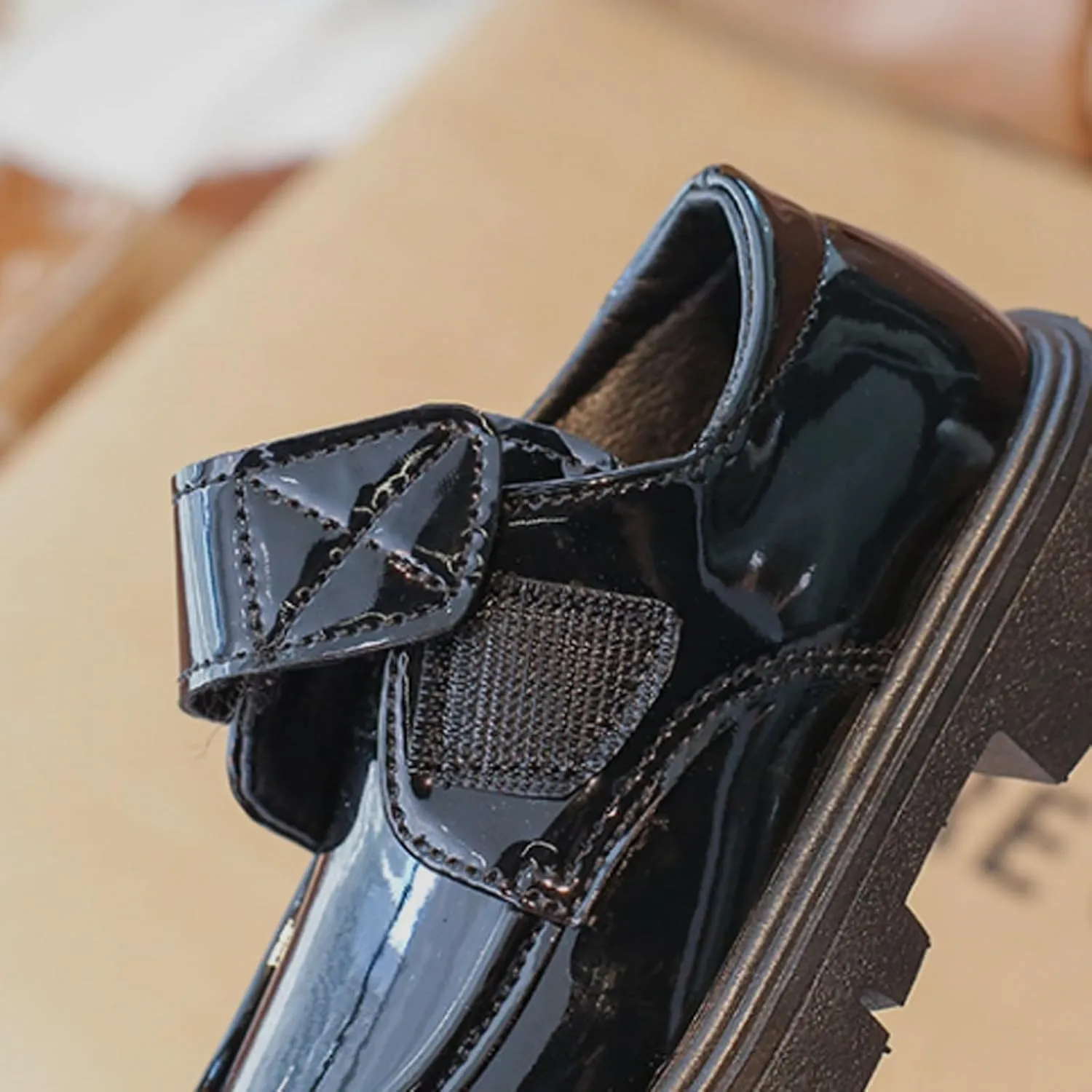Girls Dress Shoes Chunky Loafers for Girl Platform Heel Leather Flats Round Toe School Uniform Slip On Shoes