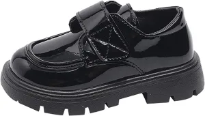 Girls Dress Shoes Chunky Loafers for Girl Platform Heel Leather Flats Round Toe School Uniform Slip On Shoes